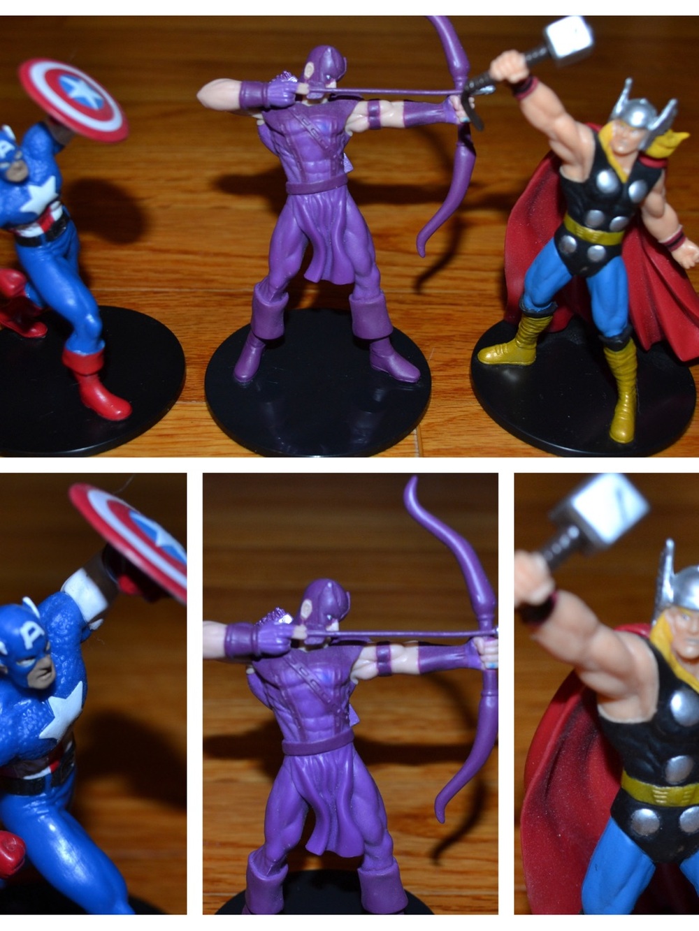 Set of three Marvel Avengers figures - Captain America, Hawkeye, Thor
